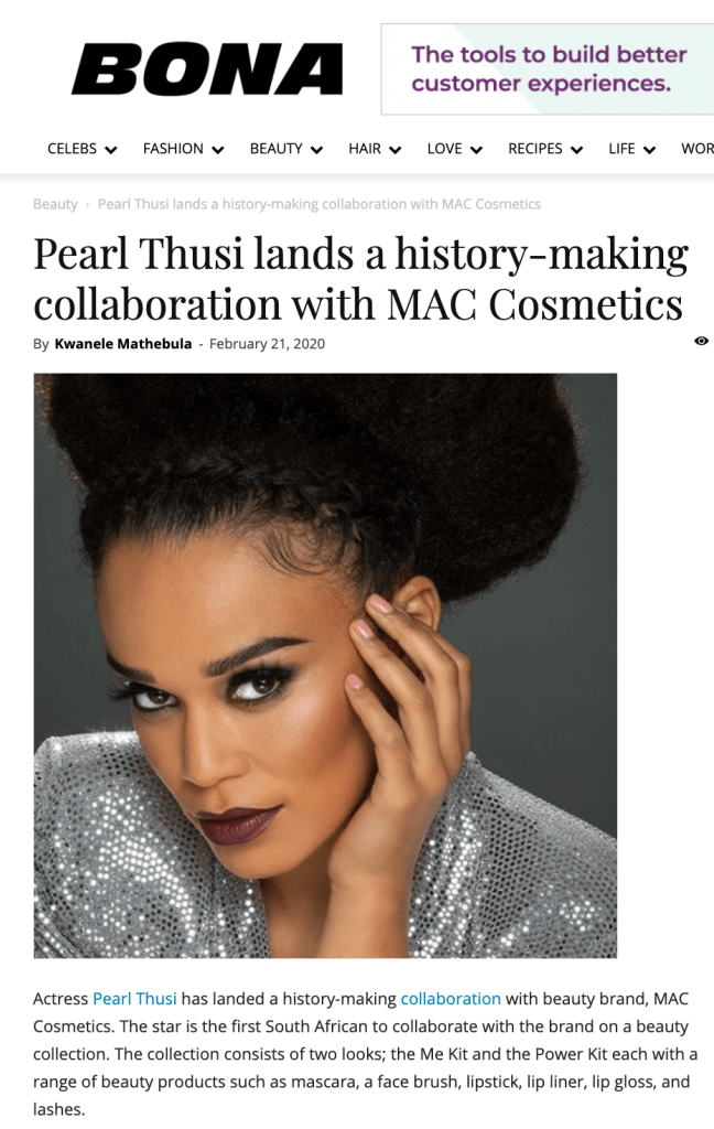 Coverage across some of South Africa's largest news and lifestyle publications - Bona Magazine